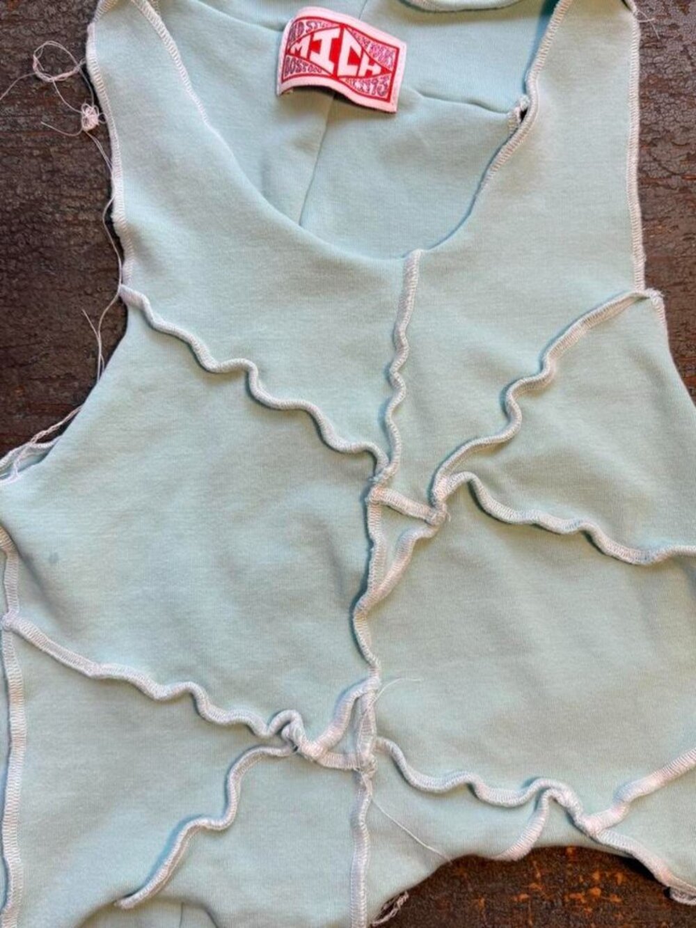 Handmade Light Blue Ruffle Tank Top โ S